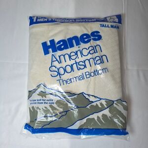 Hanes American Sportsman Mens Thermal Bottoms Large 38-40 Tall Man Vintage 1987